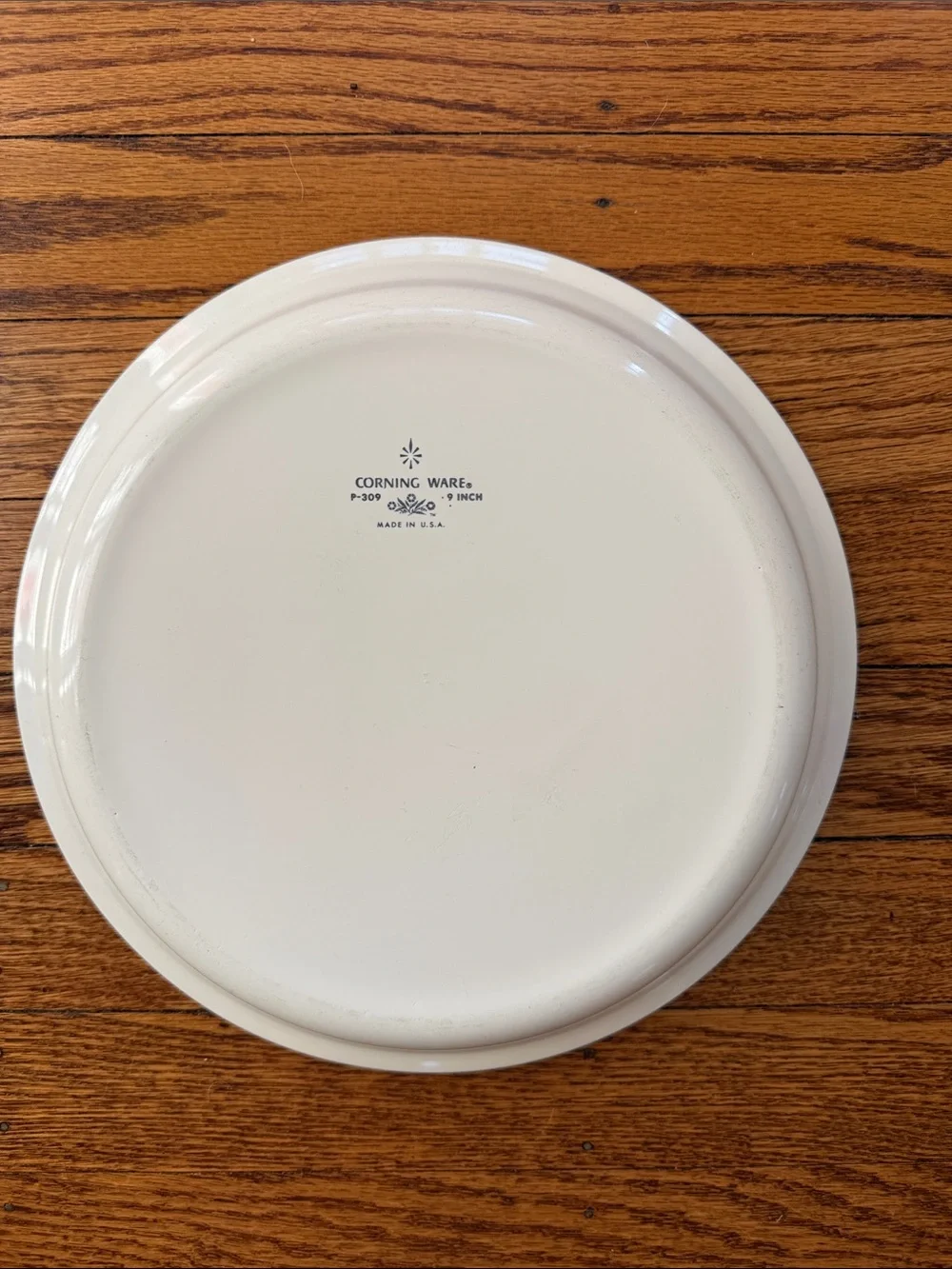 Corningware White Ceramic Serving Bowl with Blue Floral Center